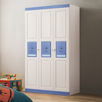 Nordic full solid wood childrens wardrobe Three-door wardrobe Bedroom small apartment type two-door wardrobe storage wardrobe storage cabinet