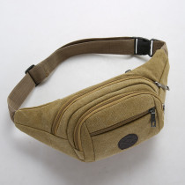 Canvas Waist Bag Korean Men Fashion Trendy Shoulder Messenger Bag Casual Sports Mini Chest Cycling Bag Mobile Phone Bag