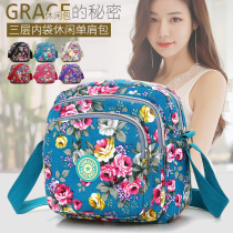 Messenger bag womens Korean version canvas multi-layer new sports all-match one-shoulder casual summer middle-aged small cross bag flower cloth bag