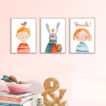 ins Childrens room hanging painting Modern Nordic childrens decorative painting Boy girl hanging painting Cartoon bedroom bedside mural