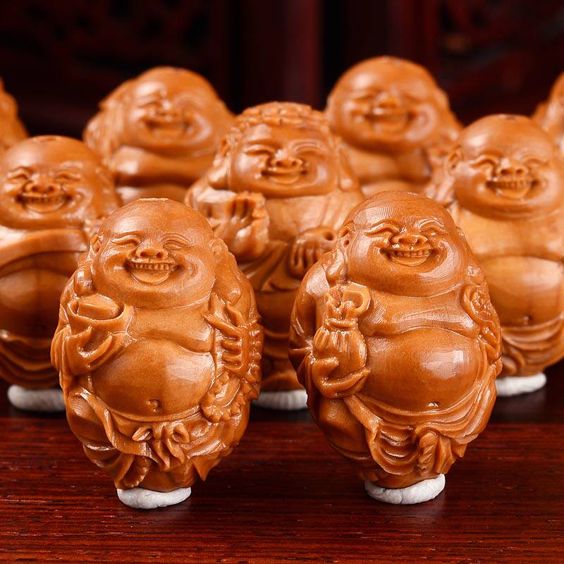 盘道新品 十八弥勒佛橄榄核手串 南工刘琴圆雕文玩手链民族风男女