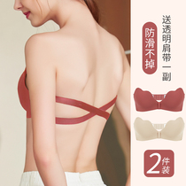 women's summer strapless underwear thin small boobs push up anti-slip invisible backless bra wireless bra bras