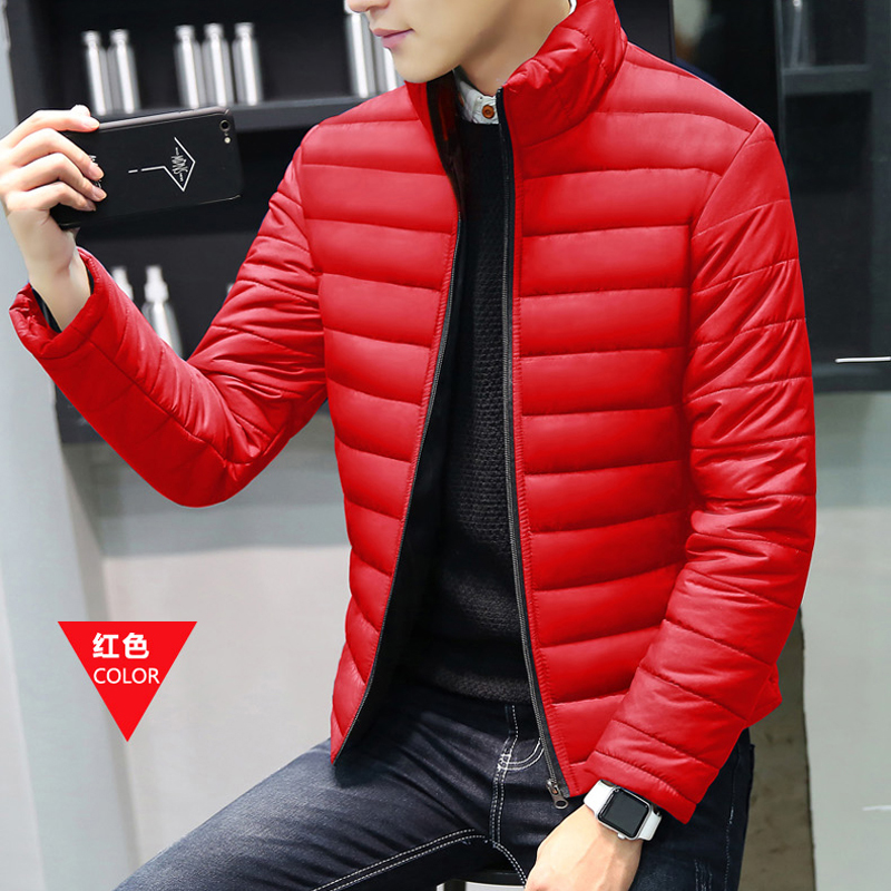 羽绒服男2019新款冬季轻薄短款防风外套男士连帽青少年男装潮