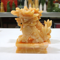 Jade seat Kirin decoration pair of large Kirin town house lucky gathering Feng Shui living room office decoration gift
