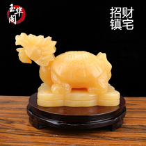 Jade topaz polished dragon and turtle ornaments send children lucky town house evil living room Feng Shui crafts educational gifts