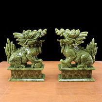 Jade jade jade unicorn ornaments Large lucky evil spirits town house fortune Feng Shui living room ornaments Office gifts