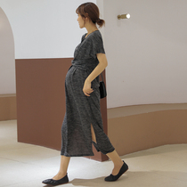 Pregnant women Cheongsam summer dress long temperament female nursing slim design French maternity dress summer dress skirt