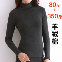 Autumn and winter high collar warm thick pure cotton long sleeve T-shirt with undershirt plus fertilizer for extra large code woman to be fat 200300 catty