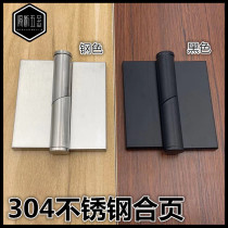 Public toilet toilet partition Five gold accessories thickened 304 stainless steel hinge Automatic closed black hinges