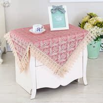 Bedside cabinet cover European vertical air conditioning dust cover lace bedroom rectangular non-slip cover towel ins bucket cabinet mat