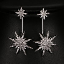 2016 new long star earrings female Korean personality earrings sterling silver fashion temperament hypoallergenic earrings