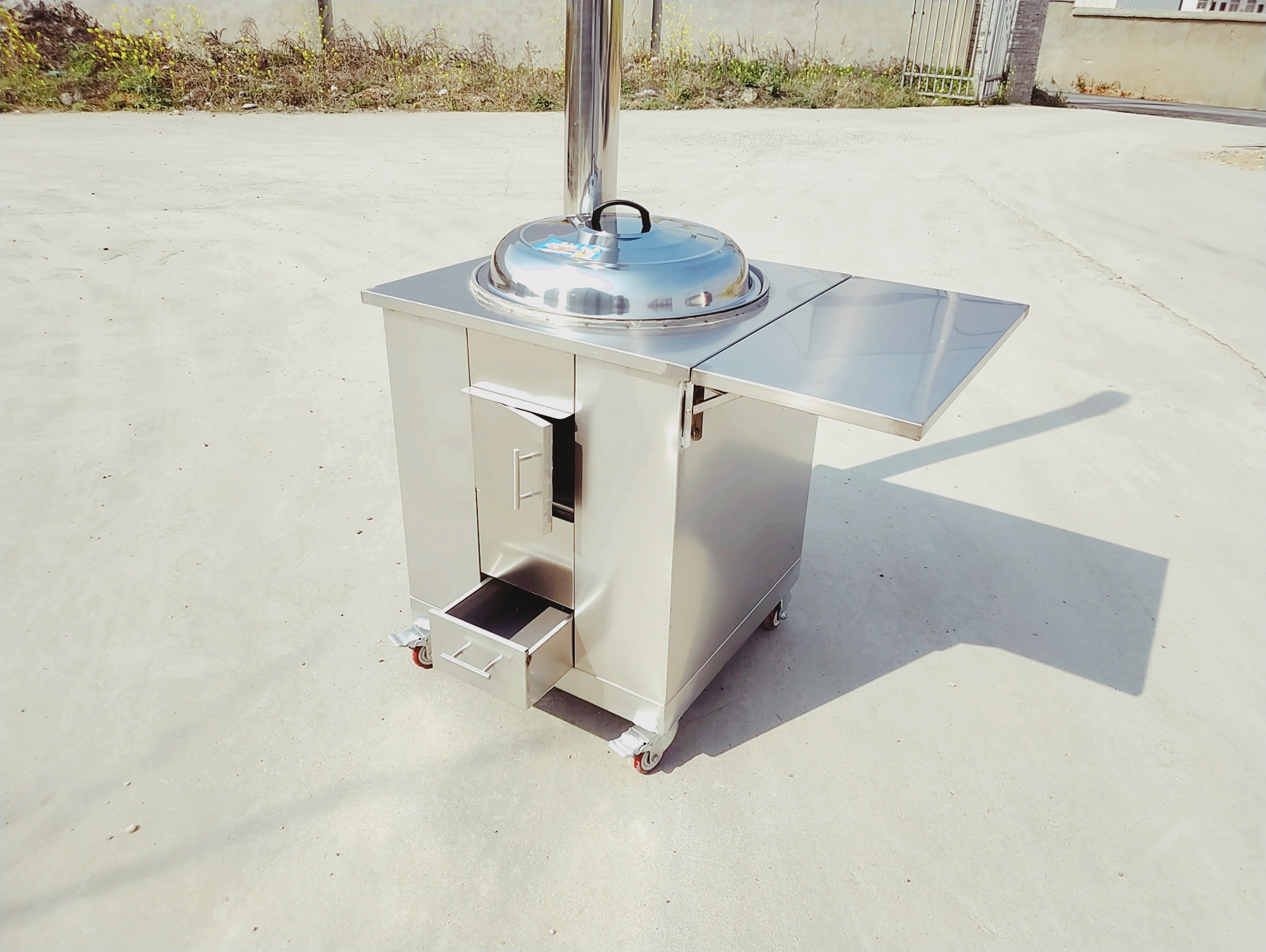 不锈钢柴火灶省柴可移动土灶头野炊烧柴灶农村家用无烟大锅炉灶台