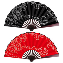 Send The Moon fan girl group Red and White props with double-sided two-color will enter the wine dance folding fan 8 inch ancient wind turn fan