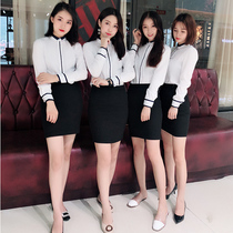 Overalls professional clothes womens suit skirt 2018 autumn new long-sleeved shirt fashion temperament worker clothing white shirt