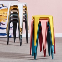 Nordic stool stacked plastic chair four-legged dining table chair separate net red chair trembles with plastic high stool
