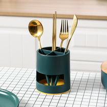 Chopsticks tube large opening ventilated mildew-proof draining chopsticks cage round plastic kitchen restaurant knife fork and spoon compartment rack