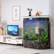 European-style double-round dragon fish tank aquarium living room home wall porch floor-to-ceiling glass ecological free water change landscaping