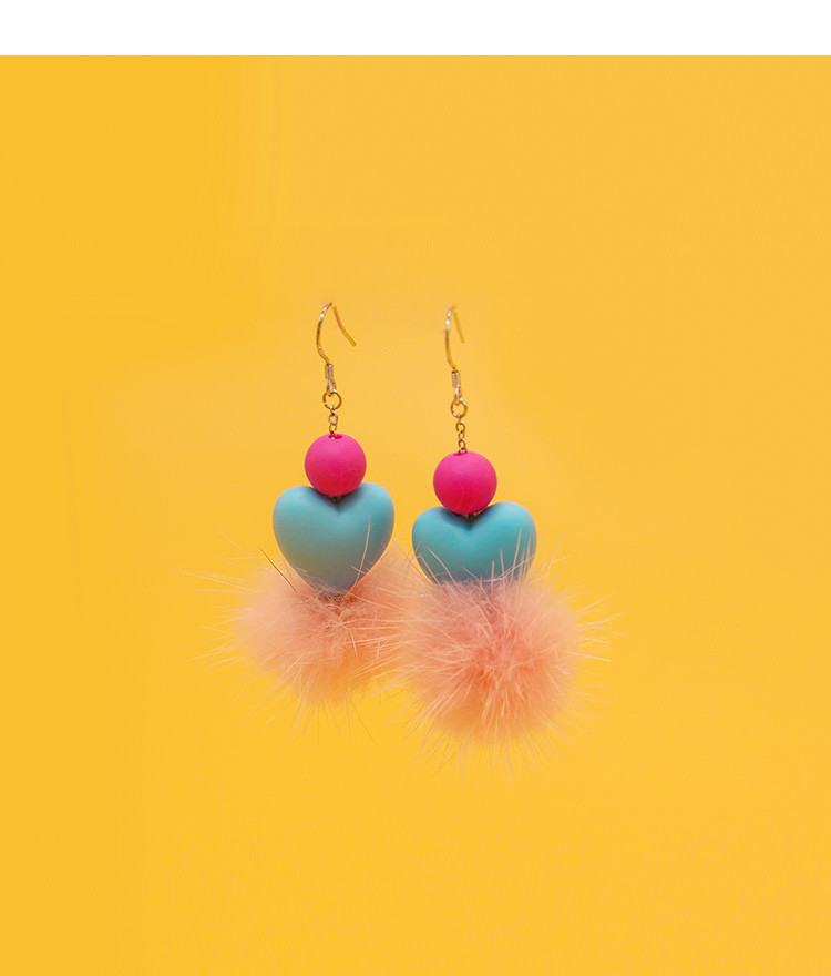 how odd手作耳环diy水貂毛球耳环 甜美可爱耳饰品 亮色糖果色耳环_7折