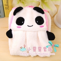 Korean candy color cartoon animal towel childrens small towel soft coral velvet towel bathroom hanging