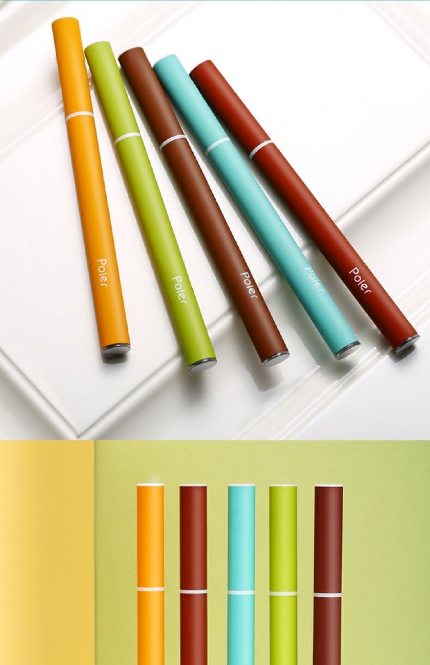 poler日本电子烟可吸入式一次性能量棒雾化小彩烟条男女士水果味_乐