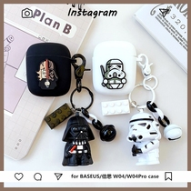 Applicable BASEUS times W04Pro wireless Bluetooth headphone silicone protective sleeve W04 personality cartoon headphone shell