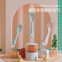 Baby silicone soft spoon feeding artifact Baby anti-choking tableware Newborn scraper feeding fruit puree auxiliary food bowl