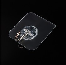 Punch-free transparent adhesive hook strong glue kitchen bathroom door rear stainless steel clothes hook creative waterproof hook