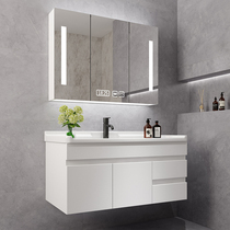 Nordic light luxury intelligent bathroom cabinet Bathroom sink Sink Mirror cabinet Bathroom basin cabinet Combination sink