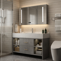 Marble bathroom cabinet Modern simple wash hand pool bathroom wash basin cabinet combination bathroom set Floor