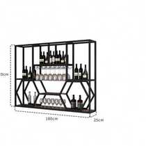 ? Nordic minimalist modern luminous iron art red wine rack wall-mounted bar desk wall suspended multilayer shelve o