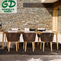 Outdoor table and table rattan chairs five sets Composition Leisure creative patio minimalist modern balcony outdoor woven rattan chairs