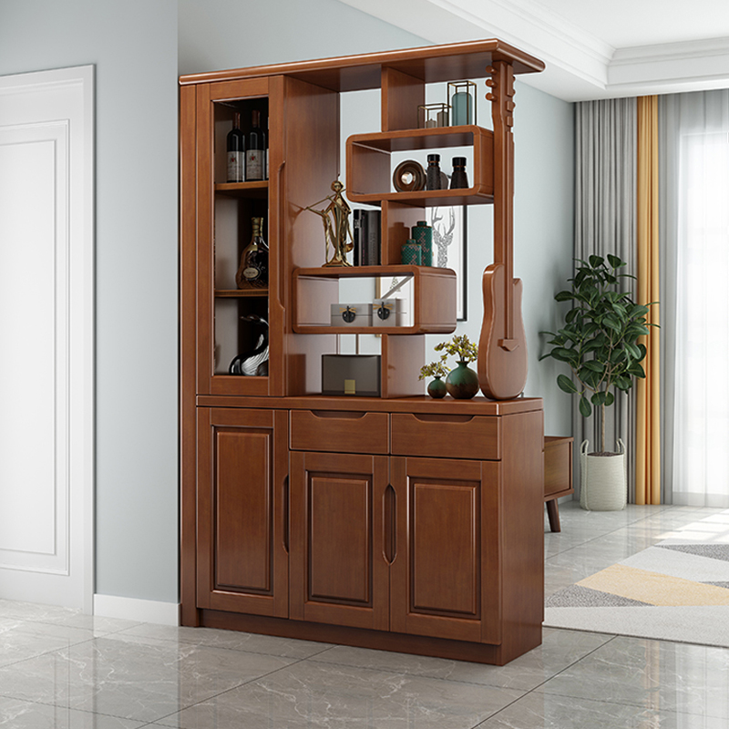 Chinese solid wood in door screen Xuanguan Living room partition Double-sided room cabinet modern simple and integrated locker Shoe cabinet-Taobao