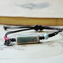 Jingdezhen Ceramic Jewelry Square Concubine Bracelet Hand Woven Adjustable Size Womens