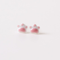 Original ceramic jewelry color glaze foot earrings steel college students do not need to pick niche