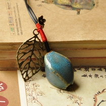 Jingdezhen ceramic accessories original jewelry national wind sweater chain female hand-woven