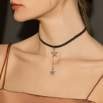 Stars moving choker female summer minority design cold wind black net red sexy student choker collar