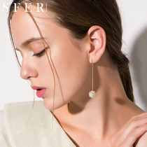 Flower earrings female long temperament Net red French elegant earrings simple face thin earrings 2020 New Tide