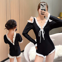 New Korean parent-child swimsuit mother and daughter Black girl girl child Princess swimsuit hot spring cute swimwear