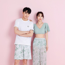 New Summer Couple Swimsuit Breakup Three Pieces of Conservative Little Brast in Wind Net Red Swimsuit Beach Swimsuit