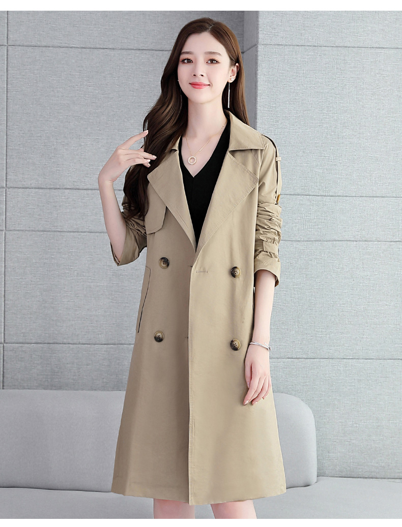 高档品牌女装华哥弟情中长款风衣春秋女士职业简约气质外套簿款衣