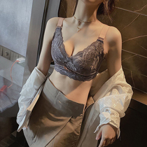 Japanese thin-style large breasted bra Upper Totless steel ring Latex Underwear Poly-up Breast Milk Big Code Sexy Bra