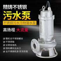 304 316 stainless steel sewage pump Anti-corrosion acid and alkali chemical pump Engineering pump large flow submersible pump