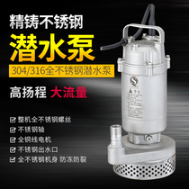 Stainless steel 304 316 submersible pump Anti-corrosion acid and alkali chemical pump large flow submersible pump