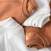 350g weight lbs winter plus suede round collar jacket head sweatshirt pure white casual minimalist Shoulder Sleeves Undershirt Lovers