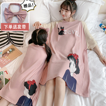 Mother Daughter Sleeping Dress Girl Summer Child Short-sleeved Cotton Patients Dress Household Boy Childrens Pajamas