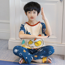 Childrens pajamas boys summer short sleeve trousers in short sleeve thin boys middle childhood spring and autumn long sleeve home suit