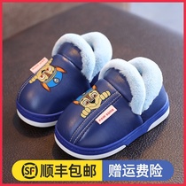 Woof team childrens slippers Autumn and winter 1-3 years old baby 2 cotton shoes Children home boys indoor cotton slippers girls