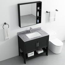 Space aluminum alloy floor-standing bathroom cabinet combination all aluminum wash wash basin cabinet combination modern simple small apartment