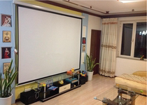 Electric curtain cloth lifting remote control screen 60 inch to 150 inch 4: 3 projection cloth wall-mounted curtain school Home Automatic