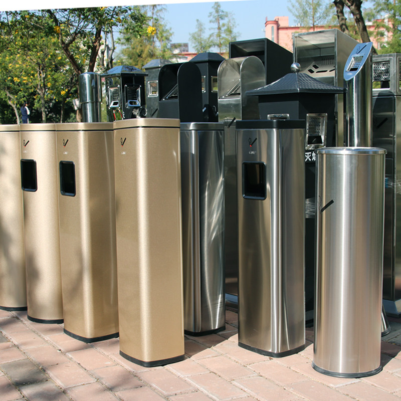 商场立式烟蒂不锈钢灭烟桶户外吸烟区烟灰缸室外落地灭烟垃圾桶